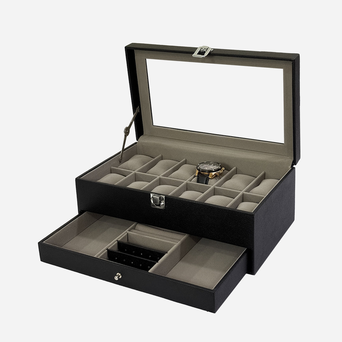 12 SLOT BOX WITH DRAWER